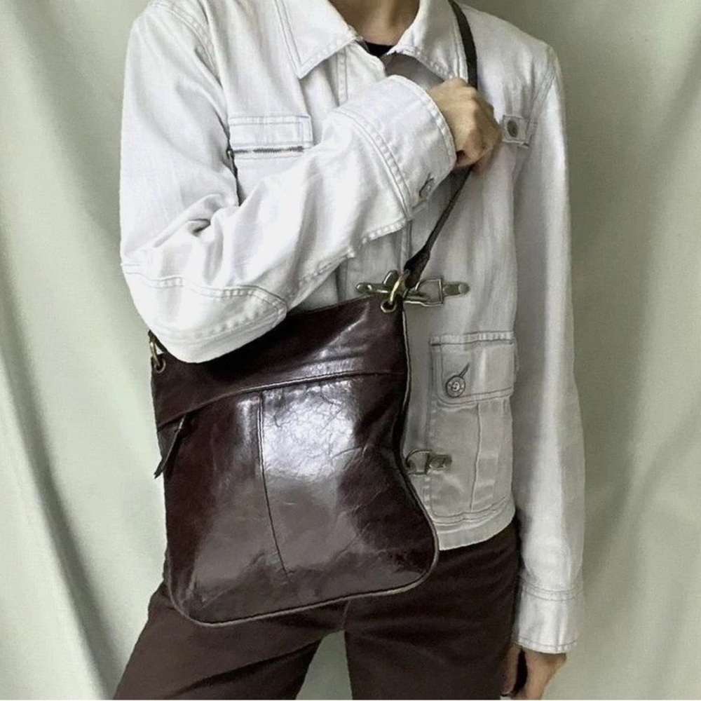 Dark Brown Leather Crossbody Bag